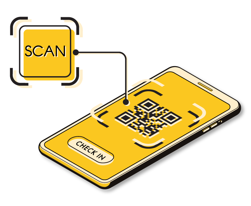 Scan guest QR code check-in